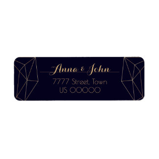 Adresse de retour du coeur géométrique Marine Gold