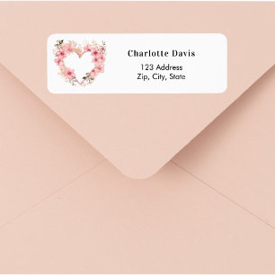 Adresse de retour du coeur rose