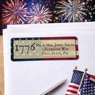 Adresse de retour du drapeau américain USA 1776