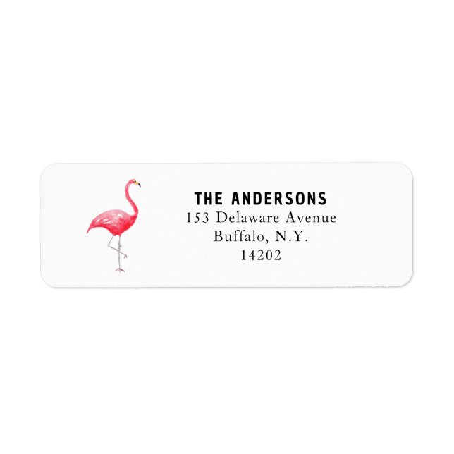 Adresse de retour du Flamant rose rose mignon illu (Devant)