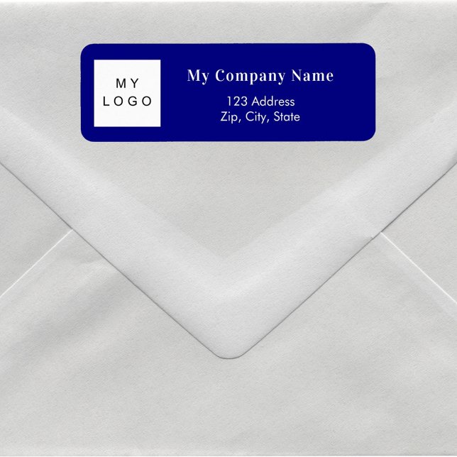 Adresse de retour du logo commercial bleu marine (Créateur téléchargé)