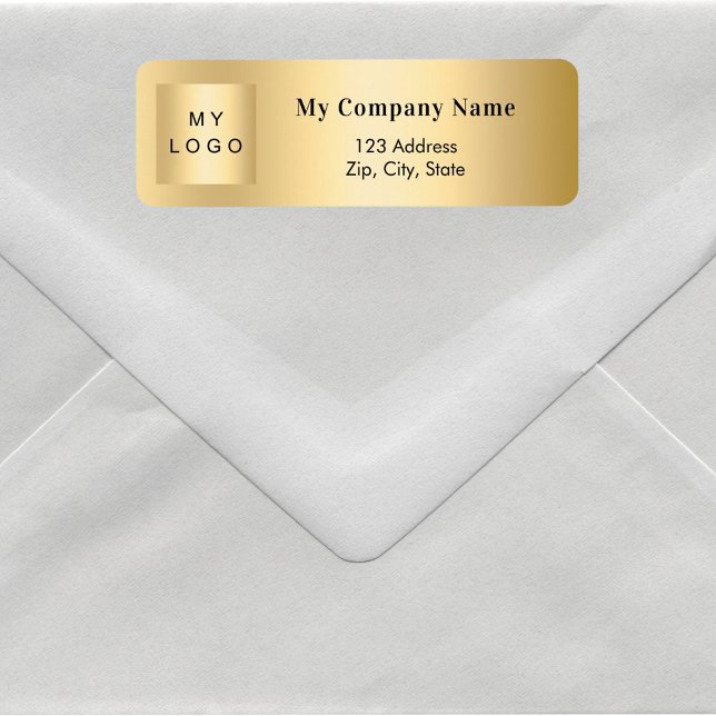 Adresse de retour du logo de l'entreprise Gold (Créateur téléchargé)