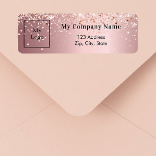 Adresse de retour du logo de l'entreprise rose pâl