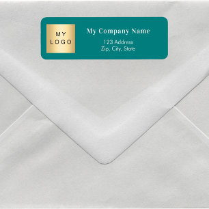 Adresse de retour du logo d'entreprise vert turquo
