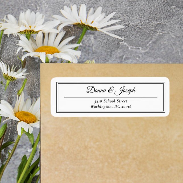 Adresse de retour du Mariage blanc classique simpl (Créateur téléchargé)