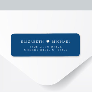 Adresse de retour du Mariage bleu élégant