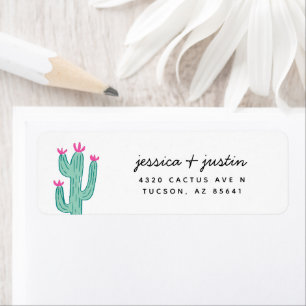 Adresse de retour du Mariage Cactus simple