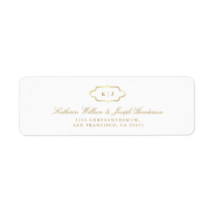 ADRESSE DE RETOUR DU MARIAGE CALLIGRAPHIQUE ROMANT