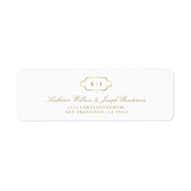 ADRESSE DE RETOUR DU MARIAGE CALLIGRAPHIQUE ROMANT (Devant)