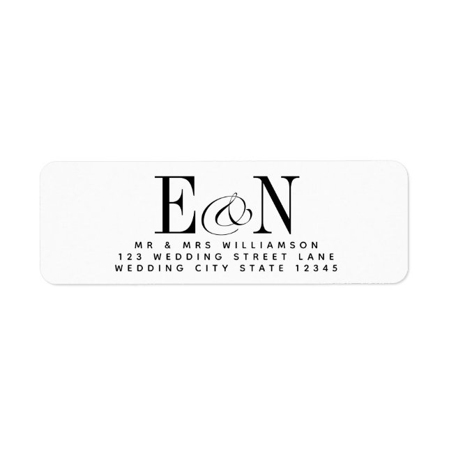 Adresse de retour du Mariage de deux monogrammes (Devant)