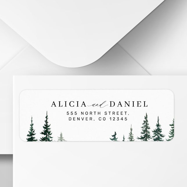 Adresse de retour du mariage de la forêt de pin ru (Créateur téléchargé)