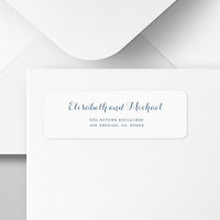 Adresse de retour du mariage de script bleu poussi