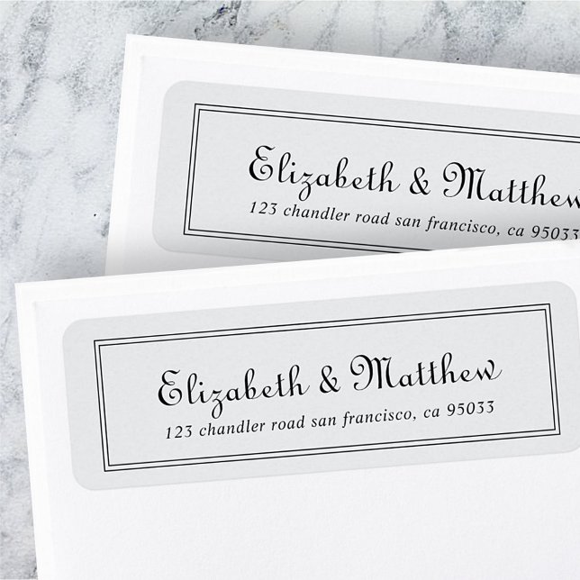 Adresse de retour du Mariage de script cursif clas (Créateur téléchargé)