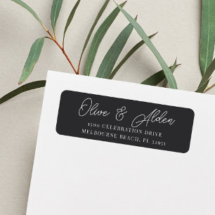 Adresse de retour du Mariage de script noir et bla