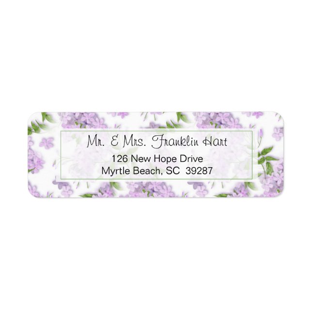 Adresse de retour du Mariage de thème Wisteria (Devant)