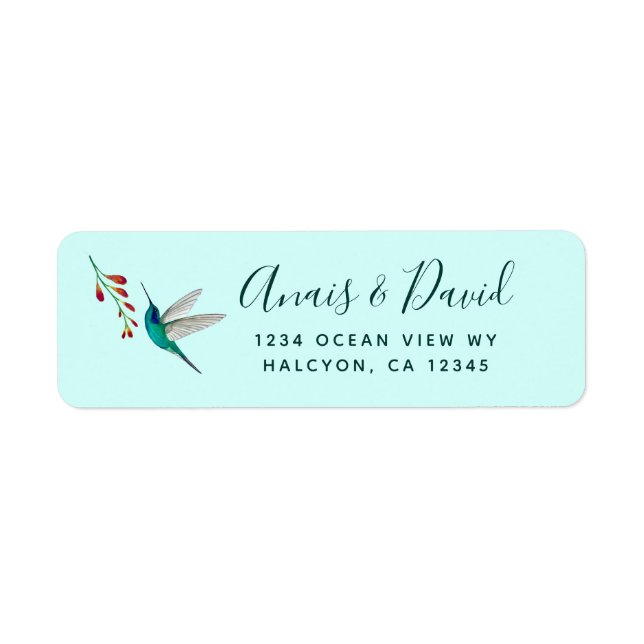 Adresse de retour du Mariage d'été de colibri Labe (Devant)