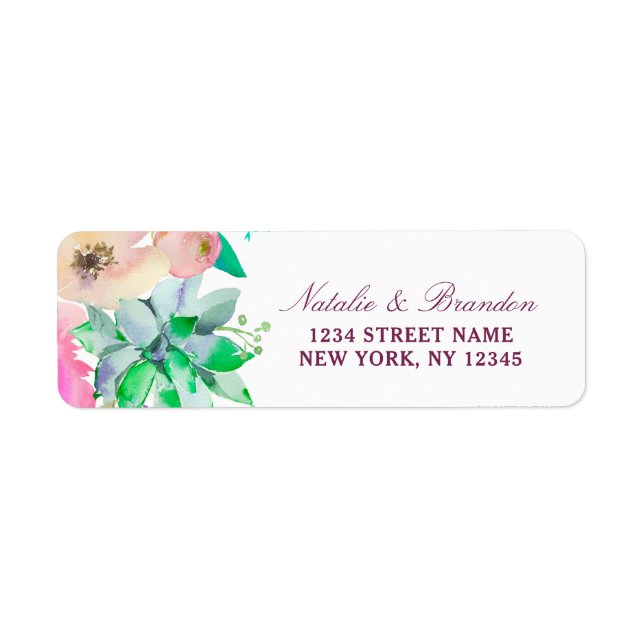 Adresse de retour du Mariage Floming Chic Mint & B (Devant)
