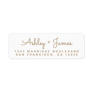 Adresse de retour du Mariage Gold Script Names