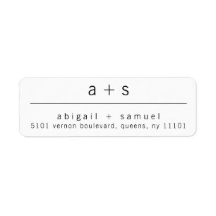 Adresse de retour du Mariage monogramme minimal