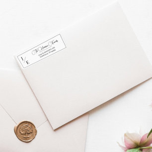 Adresse de retour du Mariage monogramme minimal