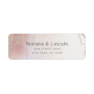 Adresse de retour du Mariage Ombre Blush Pink Froi