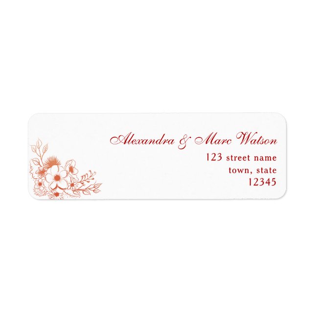 Adresse de retour du Mariage Peach (Devant)