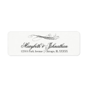 Adresse de retour du Mariage Toile & Calligraphie