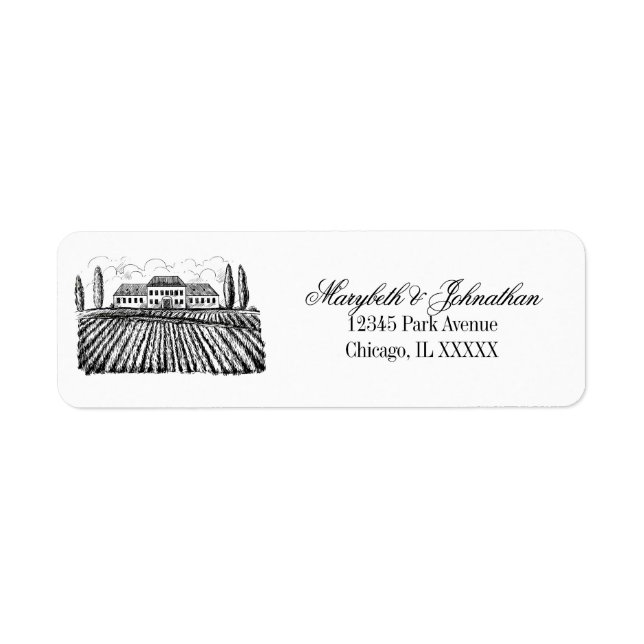 Adresse de retour du Mariage Toile & Calligraphie (Devant)