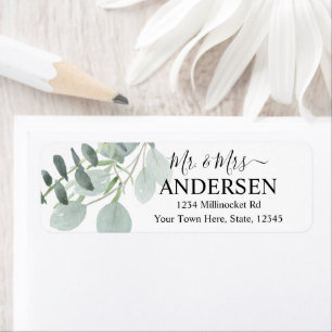 Adresse de retour du Mariage vert Sage