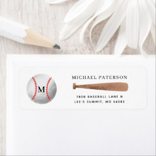 Adresse de retour du monogramme de baseball