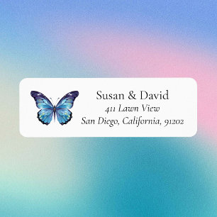 Adresse de retour du papillon bleu personnalisé