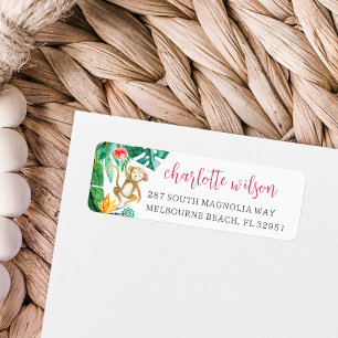 Adresse de retour du singe tropical mignon