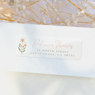 Adresse de Retour Écriture Fleur Sauvage Bohème Él