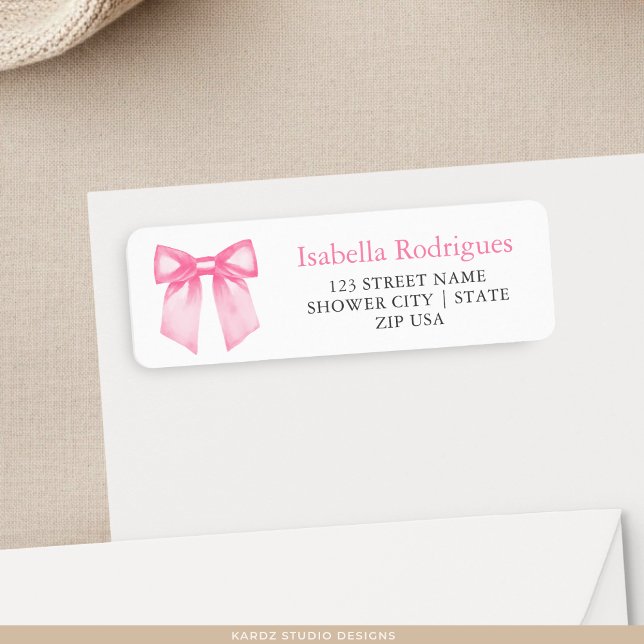 Adresse de retour Elegant Pink Bow (Créateur téléchargé)