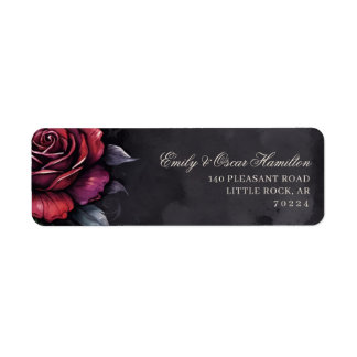 Adresse de retour élégante Rose rouge et noire got