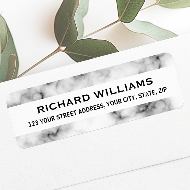 Adresse de retour en marbre classique (Classy marble return address label)