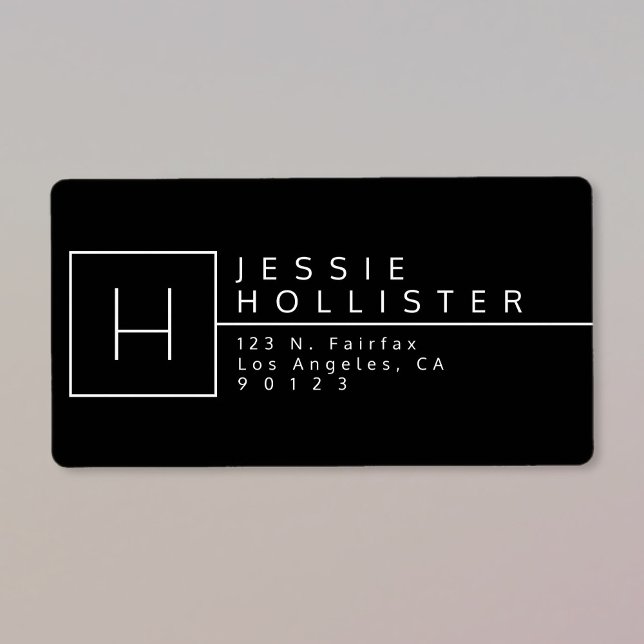 Adresse de retour en noir et blanc monographié (Créateur téléchargé)