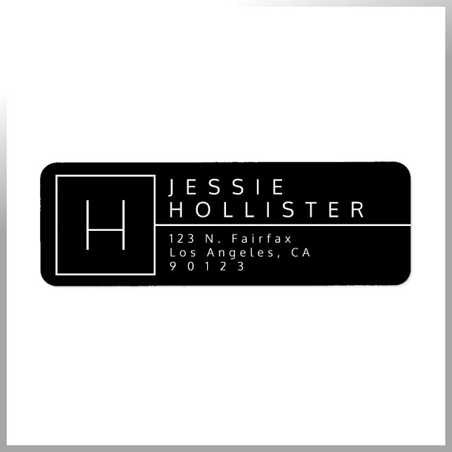 Adresse de retour en noir et blanc monographié (Créateur téléchargé)