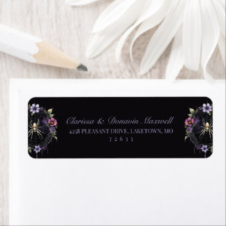 Adresse de retour en toile d'araignée florale viol