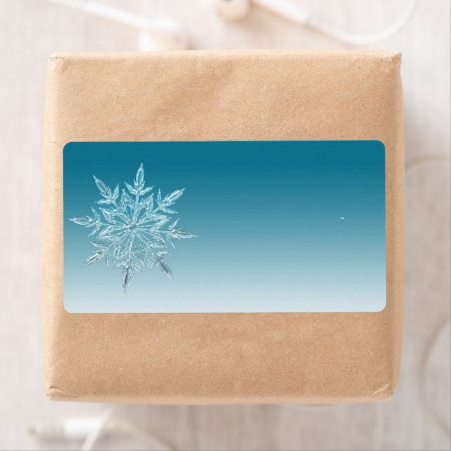 Adresse de retour Étiquette Flocon de neige. (En situation)