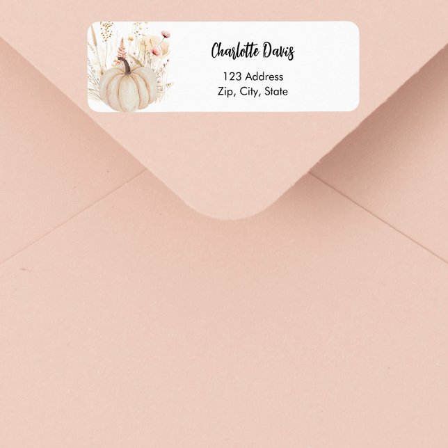 Adresse de retour fleur sauvage rose beige citroui (Créateur téléchargé)