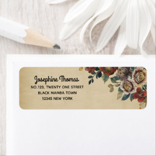 Adresse de Retour Fleur Vintage