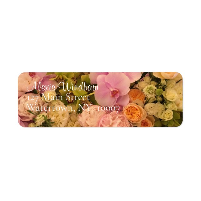 Adresse de retour florale personnalisée (Devant)