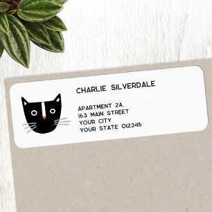 Adresse de retour Fun Black Cat