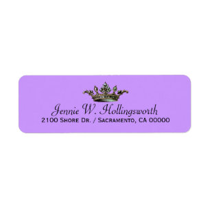 Adresse de retour Girly de lavande de couronne
