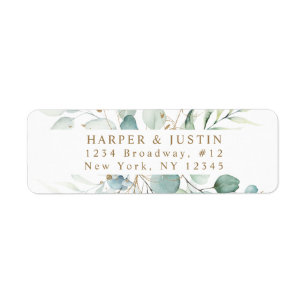 Adresse de retour Gold et Green Botanical