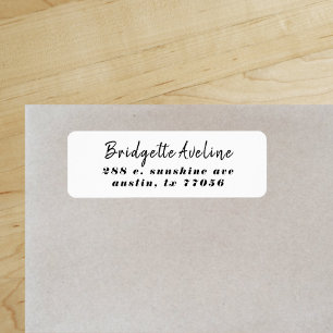 Adresse de Retour Gras Beauté Écriture Élégante