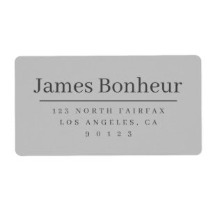 Adresse de retour gris simple et sophistiqué