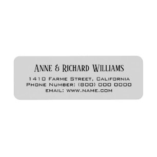 adresse de retour informations de contact sur gris