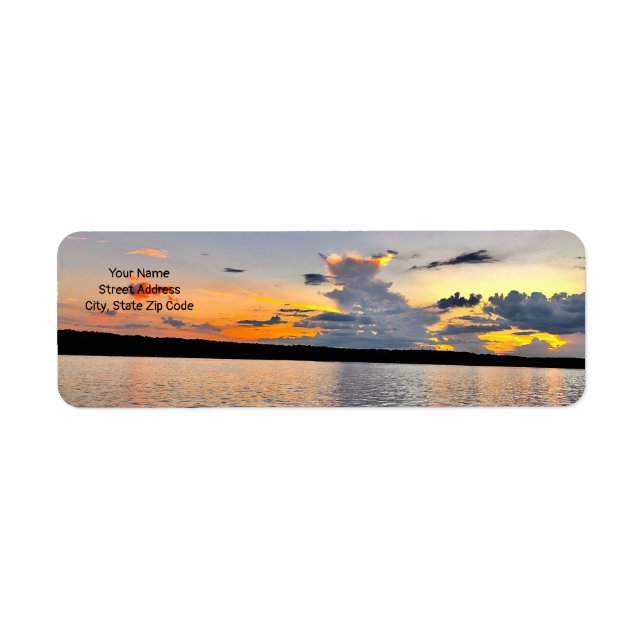 Adresse de retour Label Lake Oconee Sunset Design (Devant)